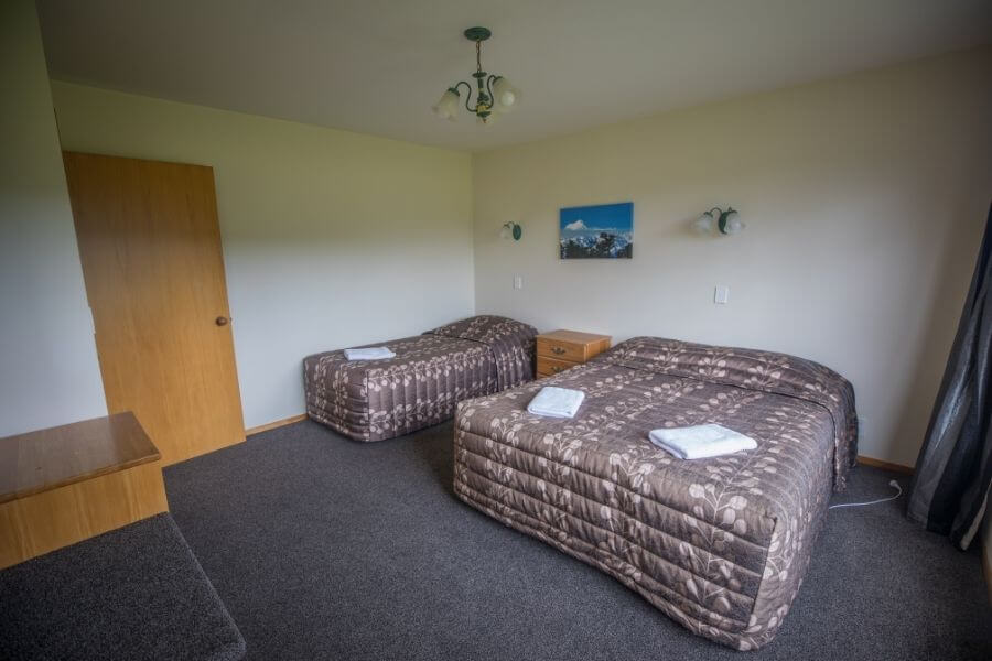 Single and double beds are available in the 2-bedroom units at Mt Cook View MOtel