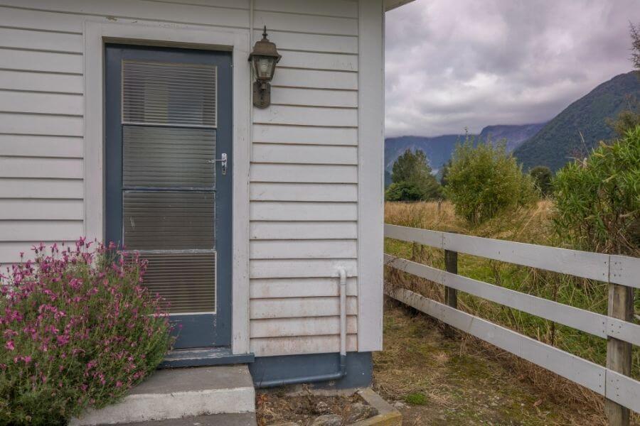 Cottage door entrance - Mt Cook View Motel in Fox Glacier